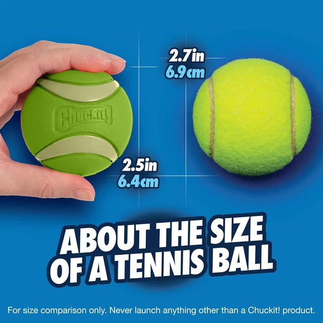 Alt view image 4 of 4 - Max Glow Ultra Squeaker Ball, Medium, 1 Pack | Measures 2.5 In Diameter, for Breeds 20-60 lbs