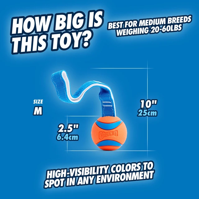 Alt view image 4 of 6 - Ultra Tug Dog Toy, Medium, Fetch & Tug Ball for Dogs 20-60 Pounds | A Fun Toy for Interactive Play with Your Dog