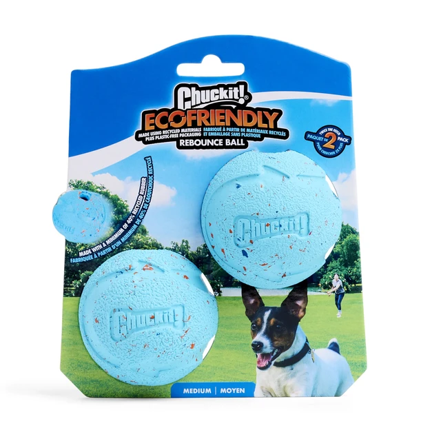 Alt view image 5 of 7 - Rebounce Ball Dog Toy, Medium 2.5 Inch, for Dogs 20-60 lbs, Blue | Bouncy rubber build, unpredictable bounce pattern, durable outdoor construction, pack of 2 balls, great for playtime today