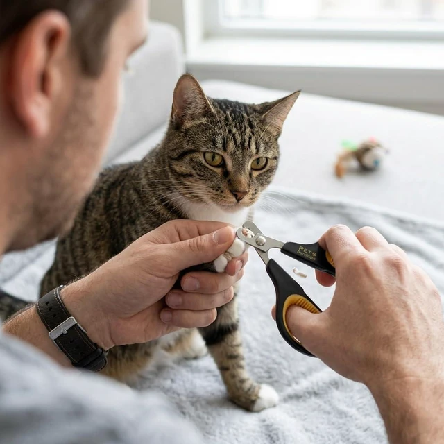 Alt view image 2 of 7 - Cat Nail Clippers Professional Stainless-Steel Nail Clipper for Cats, Kittens, Hamster, Rabbits, Birds, & Small Breed Animals Claw Trimmer (Black+Yellow)