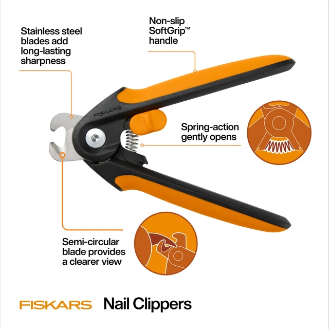 Alt view image 2 of 7 - Pet Large Nail Clippers, Cat and Dog Trimmers for Grooming, 5.75" | Suitable for Medium to Large Dogs, Semi-Circular Blade for Clear View, SoftGrip Handle w/ Safety Lock, Pet Supplies, Black