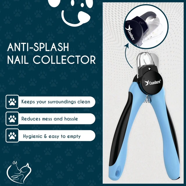 Alt view image 2 of 7 - LED Dog Nail Clippers with Light - Pet Nail Clippers with Light for Dogs & Cats, Sharp Stainless Steel Blades for Thick Nails, Safe Grooming Trimmer with Nail File (Sky Blue)
