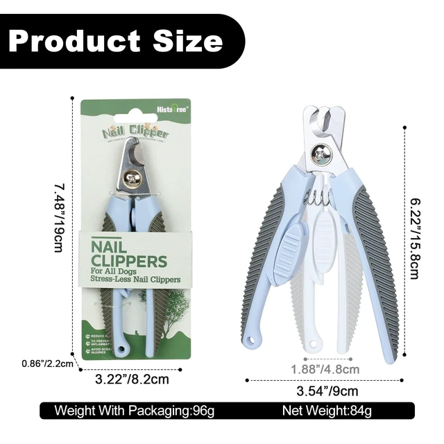 Alt view image 6 of 6 - Blue Large Dog Nail Clipper with Guard Dog Toenail Clippers | Stainless Steel Blade,TPR Overmolded Non-Slip Handle,Cat Nail Clipper with Guard,Cat Claw Clipper,Pet Nail Trimmer