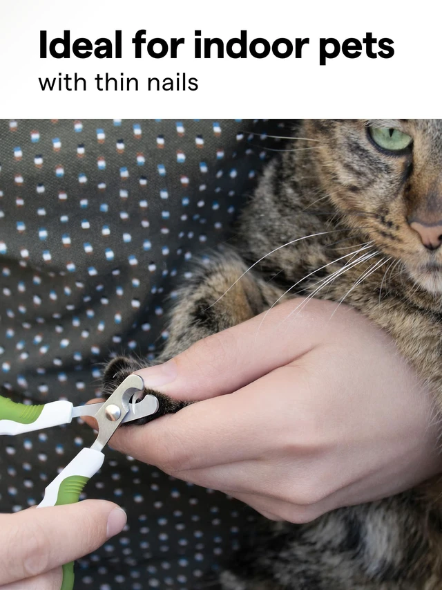 Alt view image 2 of 7 - Pet Nail Clippers for Indoor Cats & Small Animals - Precision Angled Blades & Steady Grip - Ideal for Kittens Tiny Dogs Rabbits Birds - Nail Trimmer & Claw Scissors for Home Grooming - eBook + App