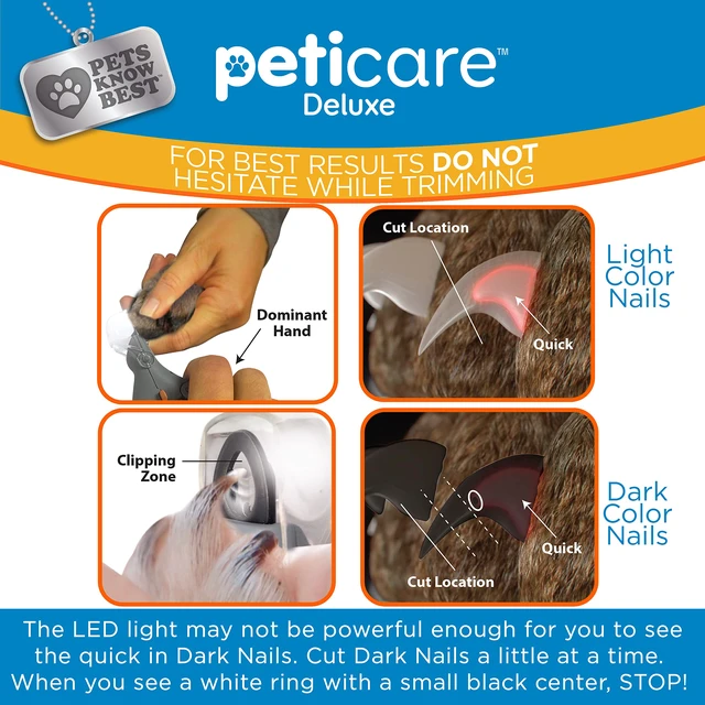 Alt view image 4 of 6 - PetiCare Illuminated Dog & Cat Nail Clipper With LED Light & 5X Magnification for Safe, Precise Trimming | Pet Nail Cutter for Small & Large Breeds | Easy-to-Use Grooming Tool for Pets