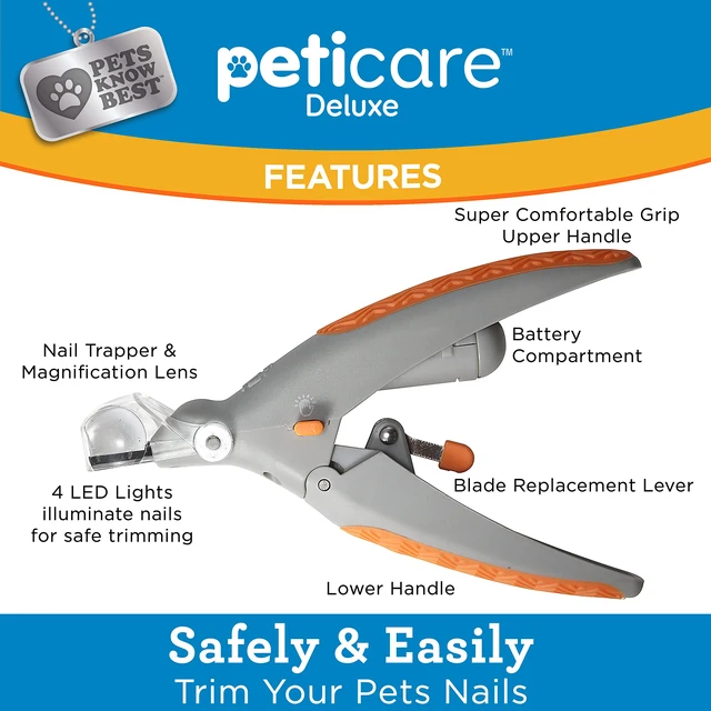 Alt view image 2 of 6 - PetiCare Illuminated Dog & Cat Nail Clipper With LED Light & 5X Magnification for Safe, Precise Trimming | Pet Nail Cutter for Small & Large Breeds | Easy-to-Use Grooming Tool for Pets