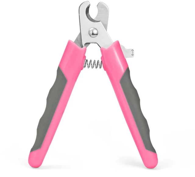 Main image of Pet Nail Clippers U07.3, Professional Claw Trimmer, Scissor for Cats, Dogs, Puppies, Kittens, Hamsters, Rabbits and Small Animals, Sharp, Safe, M, Grey/Pink