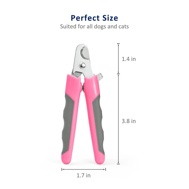 Alt view image 2 of 4 - Pet Nail Clippers U07.3, Professional Claw Trimmer, Scissor for Cats, Dogs, Puppies, Kittens, Hamsters, Rabbits and Small Animals, Sharp, Safe, M, Grey/Pink