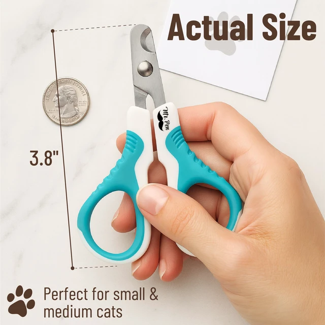 Alt view image 5 of 7 - Cat Nail Clipper, Stainless Steel, Sharp Cat Claw Trimmer | Cat Claw Trimmer for Small and Medium Cats, Pet Nail Clipper with Sturdy Non Slip Handle