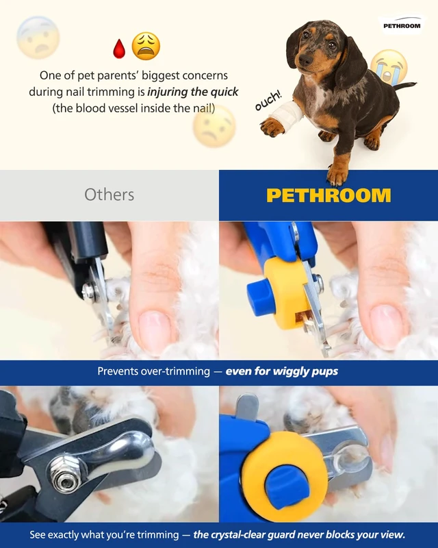Alt view image 6 of 7 - Professional Dog Nail Clipper with Safety Guard, Avoid Overcutting | Adjustable Cutting Length 13mm, Durable Stainless Steel Pet Nail Trimmer for Small Medium Dogs and Cats