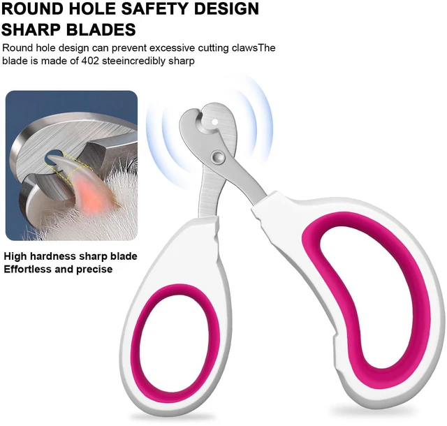 Alt view image 2 of 7 - Cat Nail Clippers - Stainless Steel, Non-Slip, Safe for Small Pets | Practical Pet Nail Clipper For Small Animals. Ergonomic Non-Slip Handle For Safe, Easy Trimming At Home For Kittens & Puppies