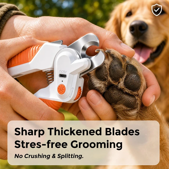 Alt view image 3 of 7 - Dog Nail Clippers Trimmer with Light - for Medium to Large Dogs | Professional Grooming Pet Nail Clippers, Illuminates Nails Helps See Light Colored Quick