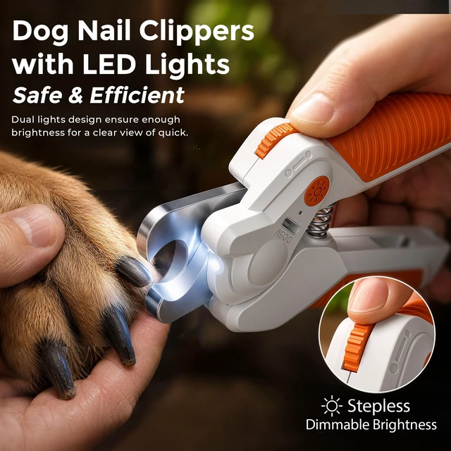 Alt view image 2 of 7 - Dog Nail Clippers Trimmer with Light - for Medium to Large Dogs | Professional Grooming Pet Nail Clippers, Illuminates Nails Helps See Light Colored Quick