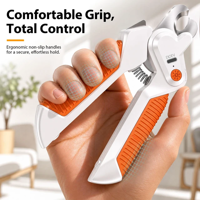 Alt view image 5 of 7 - Dog Nail Clippers Trimmer with Light - for Medium to Large Dogs | Professional Grooming Pet Nail Clippers, Illuminates Nails Helps See Light Colored Quick