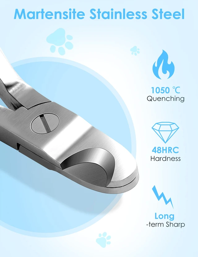 Alt view image 2 of 6 - Heavy Duty Dog Nail Clippers for Large Dogs & Thick Nails (Silver) | Upgrade Wide Open Nail Trimmer Cut Like Butter, Professional Full Metal Razor Sharp for All Dogs with Thick Toenails