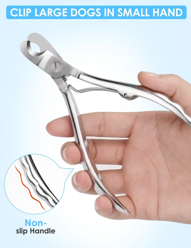 Alt view image 3 of 6 - Heavy Duty Dog Nail Clippers for Large Dogs & Thick Nails (Silver) | Upgrade Wide Open Nail Trimmer Cut Like Butter, Professional Full Metal Razor Sharp for All Dogs with Thick Toenails