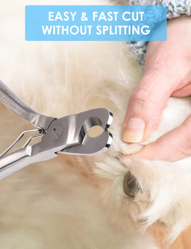 Alt view image 4 of 6 - Heavy Duty Dog Nail Clippers for Large Dogs & Thick Nails (Silver) | Upgrade Wide Open Nail Trimmer Cut Like Butter, Professional Full Metal Razor Sharp for All Dogs with Thick Toenails