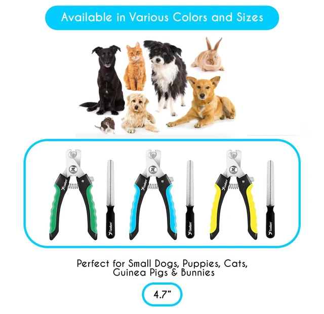 Alt view image 6 of 7 - Pet Nail Clippers Professional Nail Trimmer Suitable for Puppy, Cats, Rabbits and Guinea Pigs - Safety Lock/Protective Guard to Avoid Over Cutting (Blue, Small)