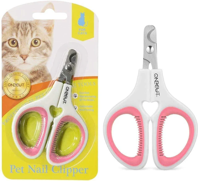 Main image of Pet Nail Clippers, Cat & Kitten Claw Nail Clipper Safe Sharp Trimmer | Update Version Professional Stainless Steel Pet Nail Clipper for Cat, Puppy,Rabbit, Kitten & Small Dog,Sharp & Safe (Pink)