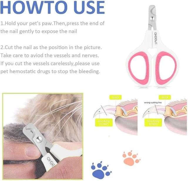 Alt view image 2 of 5 - Pet Nail Clippers, Cat & Kitten Claw Nail Clipper Safe Sharp Trimmer | Update Version Professional Stainless Steel Pet Nail Clipper for Cat, Puppy,Rabbit, Kitten & Small Dog,Sharp & Safe (Pink)