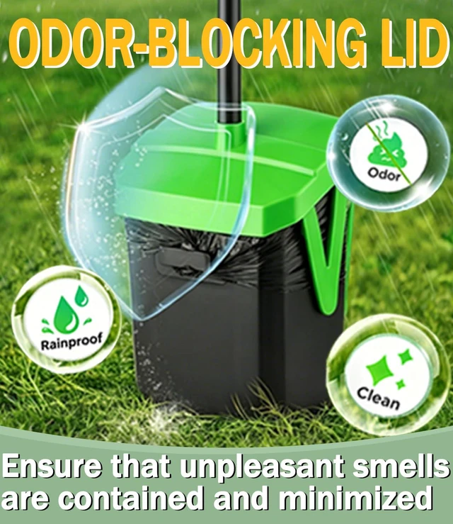 Alt view image 4 of 7 - Dog Pooper Scooper, Swivel Bin & Rake Set with 100 Waste Bags | Bag Attachment & Lid for Hands-Free Waste Cleanup on Lawn, Yard & Kennel. Designed for Small, Medium & Large Dogs.