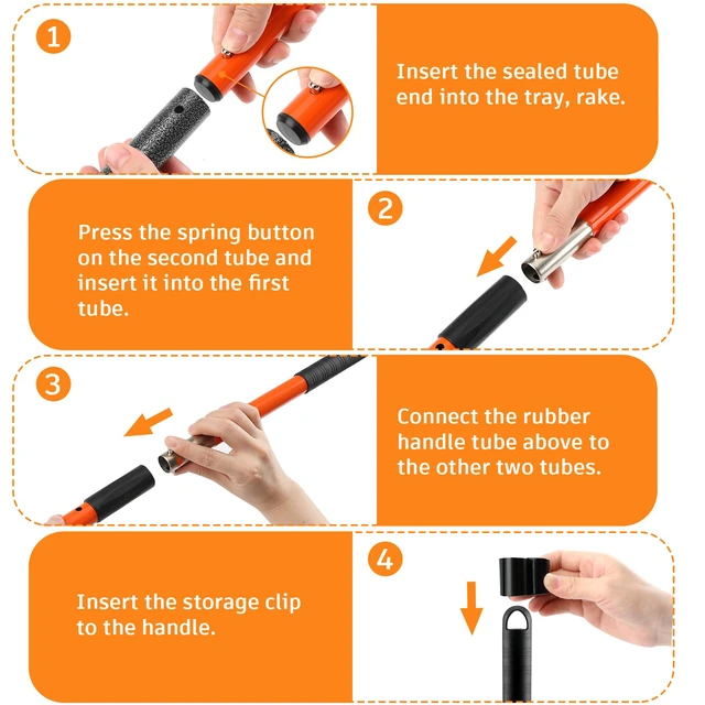 Alt view image 5 of 7 - Pooper Scooper, Long Handle Dog Poop Scooper for Medium Small Dogs | Heavy Duty, Pet Supplies Metal Tray Rake, Stainless Steel, Rust-Resistant, 37"+ Handle No Bending, Use on Grass Dirt Gravel