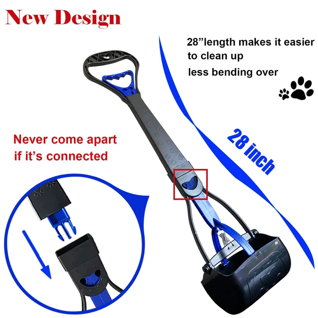 Alt view image 3 of 6 - Non-Breakable Pooper Scooper for Large Medium & Small Dogs Heavy Duty, 28Long Handled Dog Poop Scooper for Grass,Durable Dog Poop Pick Up Tool, Poop Grabber