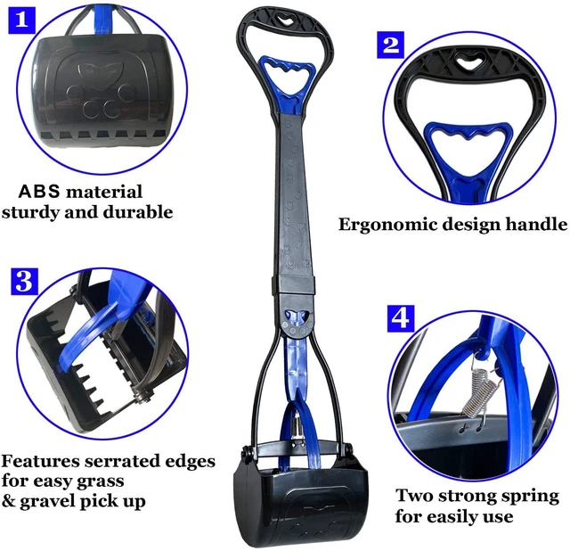 Alt view image 5 of 6 - Non-Breakable Pooper Scooper for Large Medium & Small Dogs Heavy Duty, 28Long Handled Dog Poop Scooper for Grass,Durable Dog Poop Pick Up Tool, Poop Grabber