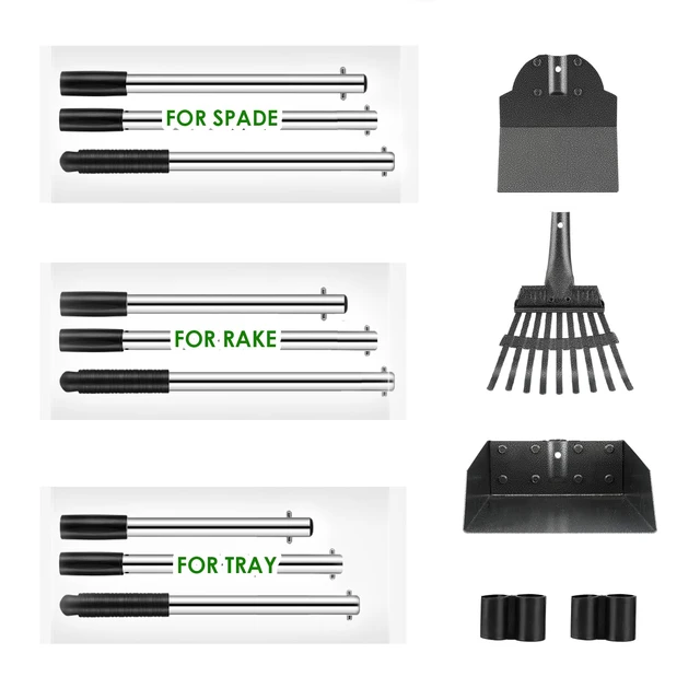 Alt view image 6 of 7 - Pooper Scooper, Long Handle Dog Poop Scooper for Medium Small Dogs | Heavy Duty, Pet Supplies Metal Tray Rake Spade, Stainless Steel, Rust-Resistant,37"+ Handle No Bend, Use on Grass Dirt Gravel