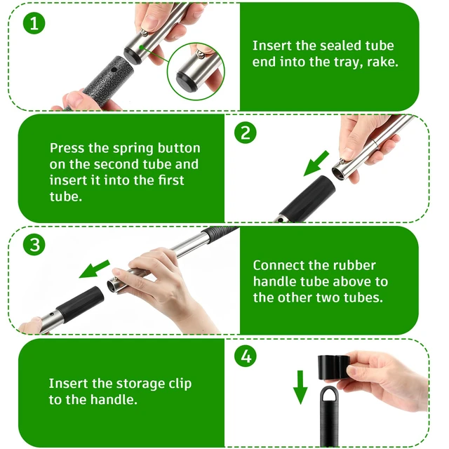 Alt view image 5 of 7 - Pooper Scooper, Long Handle Dog Poop Scooper for Medium Small Dogs | Heavy Duty, Pet Supplies Metal Tray Rake Spade, Stainless Steel, Rust-Resistant,37"+ Handle No Bend, Use on Grass Dirt Gravel