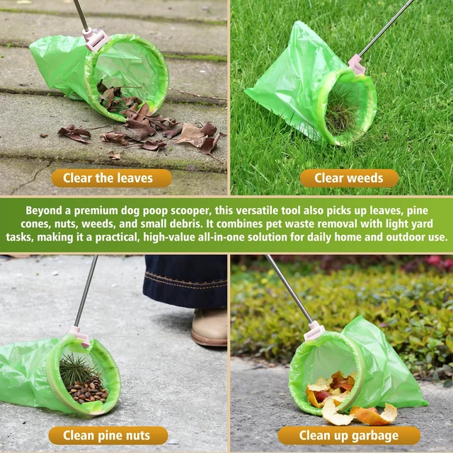 Alt view image 7 of 7 - Dog Pooper Scooper, 43" Extendable Pooper Scooper Long Handle with 120 BagsPortable Poop Scoop for Small Medium Large Dogs, No Touch, Stainless Steel, Lightweight, Foldable, Suit Yard,Wild, City, Park