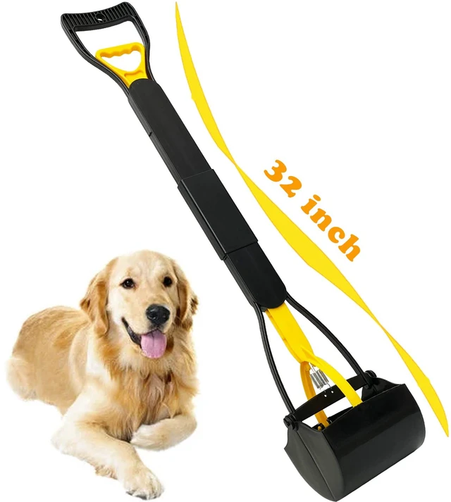Main image of 32 Tall Pooper Scooper, Large Pooper Scooper for Dogs Heavy Duty, Dog Pooper Scooper with Long Handle & High Strength Durable Spring, Foldable Dog Poop Pick Up