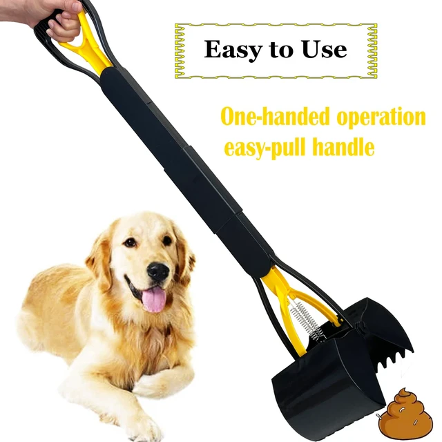 Alt view image 3 of 7 - 32 Tall Pooper Scooper, Large Pooper Scooper for Dogs Heavy Duty, Dog Pooper Scooper with Long Handle & High Strength Durable Spring, Foldable Dog Poop Pick Up