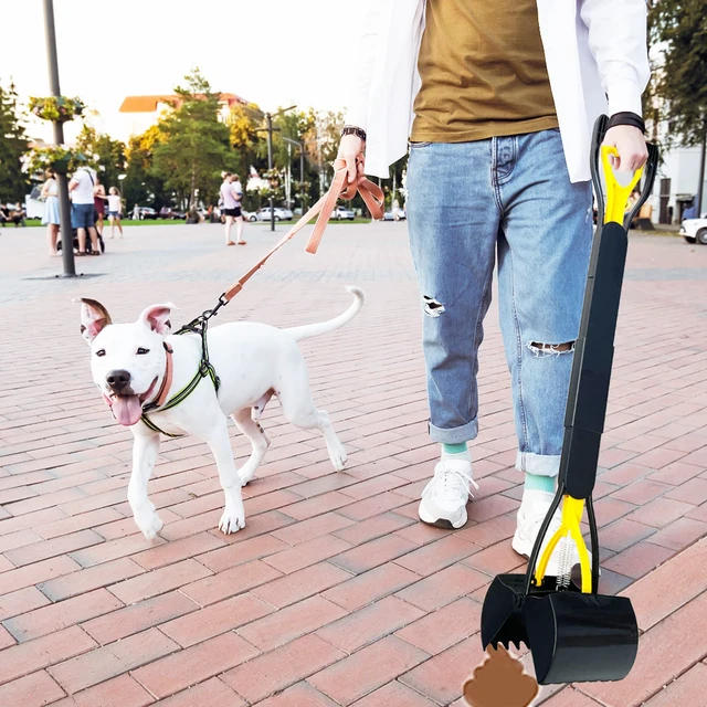 Alt view image 2 of 7 - 32 Tall Pooper Scooper, Large Pooper Scooper for Dogs Heavy Duty, Dog Pooper Scooper with Long Handle & High Strength Durable Spring, Foldable Dog Poop Pick Up