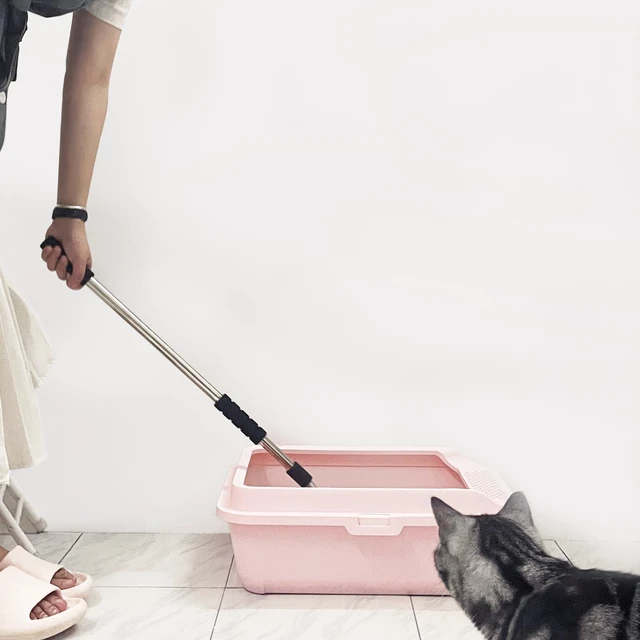 Alt view image 2 of 7 - Cat Litter Scoop, Long Handle Metal Litter Scooper - No Bending | Detachable, Deep Shovel, Comfort Foam Grip, Easy & Fast Sifting, Heavy Duty Stainless Steel, Litter Sifter with Storage Hook
