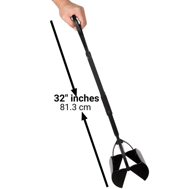 Alt view image 3 of 7 - 32" Tall Profile Pooper Scooper, ABS Frame & Waste Bin with Double Spring Clamp, Lightweight Design, Simple One Click Assembly