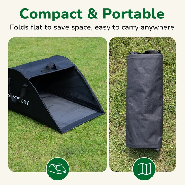 Alt view image 6 of 7 - Leaf Collector, Portable Lawn Bag, 26 Gallon Yard Waste Bag Oxford Fabric for Garden, Reusable Heavy Duty Dustpan Bag with Handles, Leaf Cleanup Tools for Debris, Grass and Trash