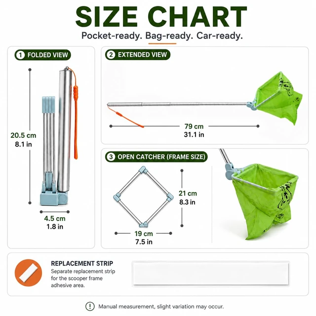 Alt view image 6 of 7 - Foldable Dog Poop Catcher, Telescopic No-Bend Pet Waste Bag Holder | Hands-Free Pickup, Telescopic Handle, Pet Waste Tool, No Bending Required, Portable Design