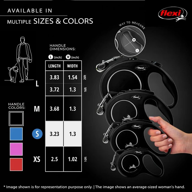Alt view image 5 of 6 - Classic Cord Retractable Dog Leash, Small, 16 ft - Black | German engineered, original flexi leash, durable quality for dogs up to 26 lbs, tangle-free, walking, reliable brake system
