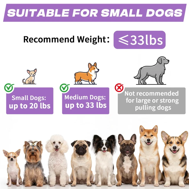 Alt view image 4 of 7 - Retractable Dog Leash with USB Rechargeable Flashlight, Purple | 16FT Automatic Telescopic Tractor Dog Leash, Durable ABS Case and Comfort Grip, Designed for Small Medium Dogs Up to 30lbs