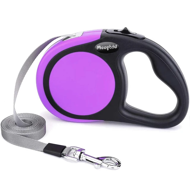 Alt view image 7 of 7 - Heavy Duty Retractable Dog Leash-16ft Strong & Durable Walking Leash for S to L Dogs up to 45/115 lbs, Upgraded Lock System, Non Slip Grip, Tangle Free (Purple, Small/Medium)