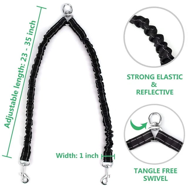 Alt view image 4 of 7 - Dual Retractable Dog Leash for Small Breed (Up to 44 Lbs Each) - Double Headed 18.5 ft Extendable Pet Leash with Poop Bags, Non Slip Grip - One Button Break & Lock, 360 Tangle-Free (Orange, Medium)