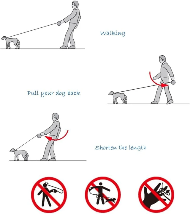 Alt view image 7 of 7 - Retractable Dog Leash,26 Foot Dog Walking Leash for Medium Large Dogs up to 110lbs, One Button Break & Lock, Heavy Duty No Tangle. Large