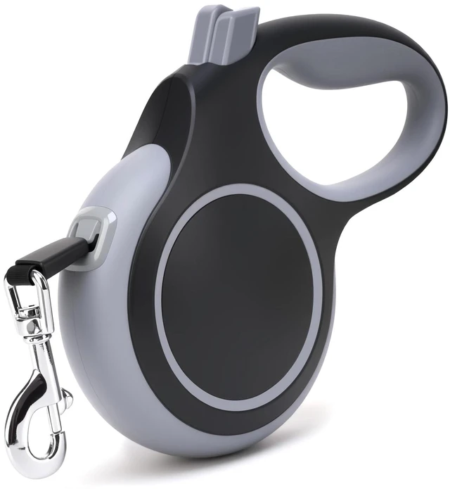 Main image of Retractable Dog Leash 26 FT Tape for Medium Large Dogs up to 110 lbs | Anti-Slip Handle, Nylon Tape, Tangle-Free Swivel Clip, Auto-Locking Button, U-Shaped Guide