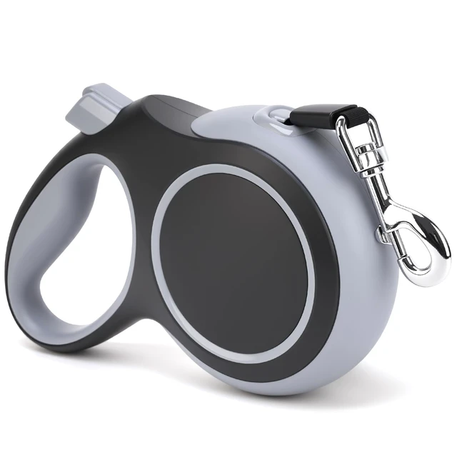 Alt view image 7 of 7 - Retractable Dog Leash 26 FT Tape for Medium Large Dogs up to 110 lbs | Anti-Slip Handle, Nylon Tape, Tangle-Free Swivel Clip, Auto-Locking Button, U-Shaped Guide