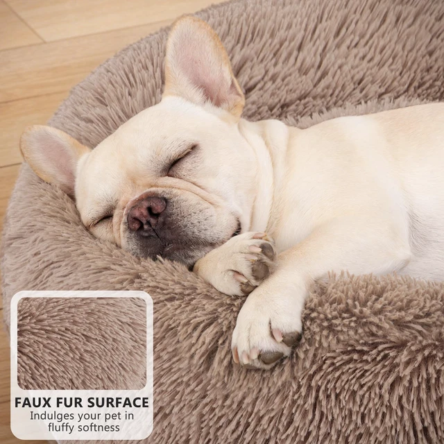 Alt view image 3 of 7 - Orthopedic Dog Bed Comfortable Donut Cuddler Round Pet Beds Ultra Soft Washable Dog and Cat Cushion (20''/23''/30'') (23'', Brown)
