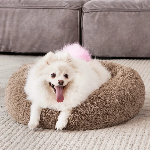 Alt view image 7 of 7 - Orthopedic Dog Bed Comfortable Donut Cuddler Round Pet Beds Ultra Soft Washable Dog and Cat Cushion (20''/23''/30'') (23'', Brown)