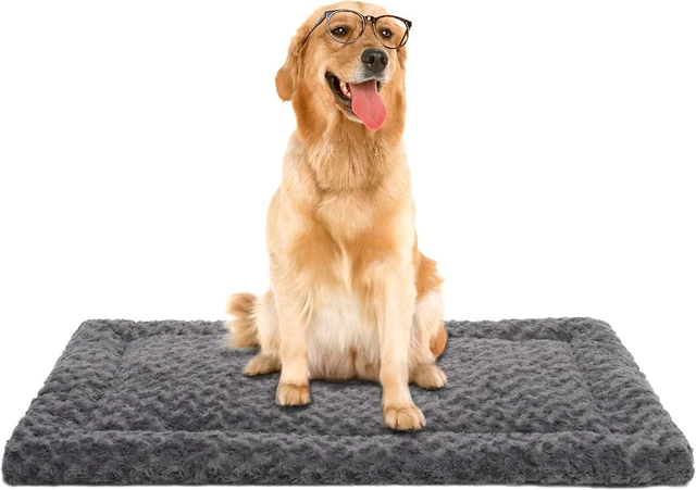Main image of Washable Dog Bed Mat Large Size Fluffy Pet Crate Pad 42x28 XL | Non-Slip Bottom Kennel Beds Ultra Soft Comfy Sleeping Mattress for Large Medium Small Dogs Gray
