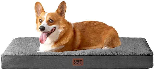 Main image of Orthopedic Dog Bed Large with Removable Washable Cover, Grey, 35IN | Egg Crate Foam Support, Durable Oxford fabric, Non-Slip Bottom, Machine Washable, Soft Waterproof Plush Pet Bed Mat For Crate