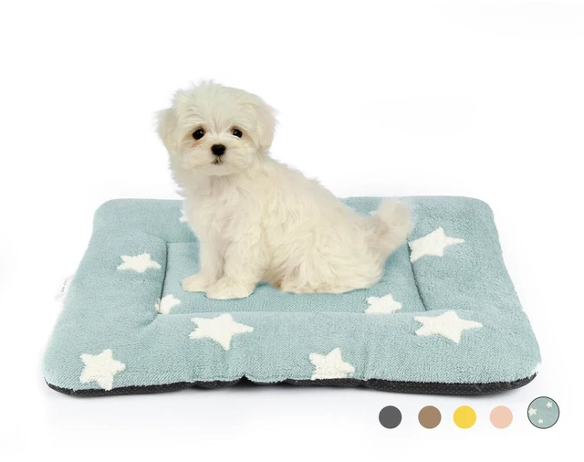 Main image of Dog Crate Pad Washable Cat Dog Bed for Crate Flat Pet Kennel Mat | Soft Dog Cat Bed Mat, Puppy Crate Pad for Dog Cages Cozy Sleeping Liner, Cute Pet Pillow Cushion Anti Slip Small Blue 24 x 18